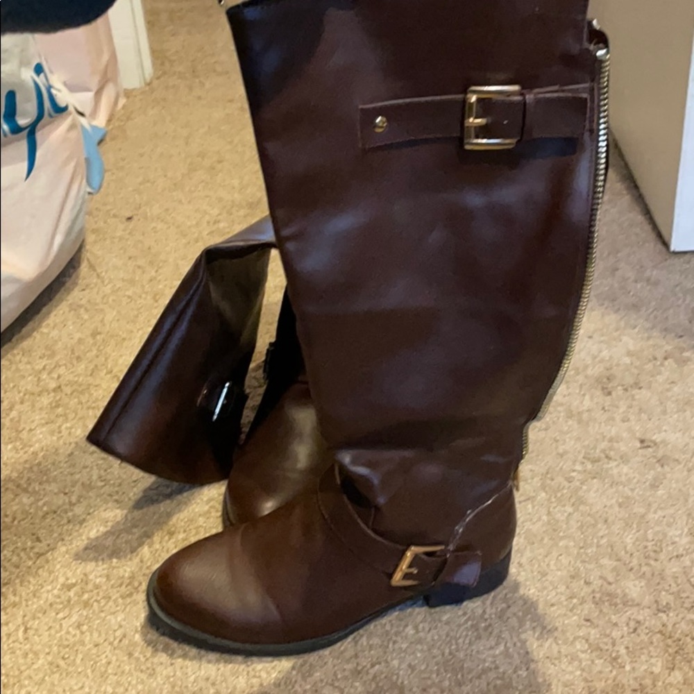 Brown Flat Boots - image 2